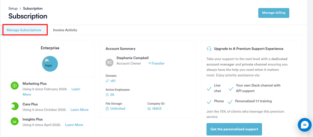 How to manag subscriptions 111
