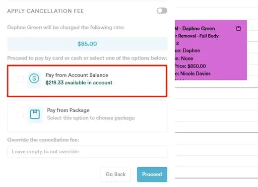 How to Redeem Account Balance when Clients Cancel or No-show_1