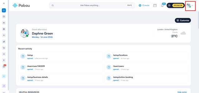 How to Switch Between Pabau Accounts 1