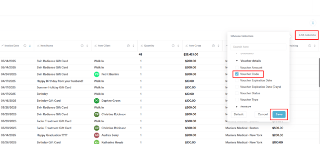 How to Find the Voucher Code Sold to a Walk-In Client_3