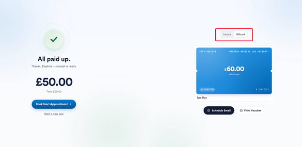 paid screen gift voucher
