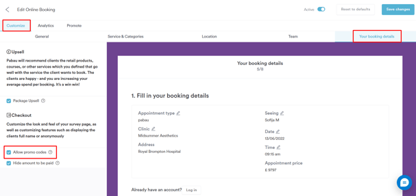 codes online booking 3