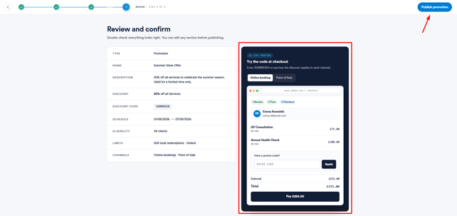 how to create a promotion (code-based) 8