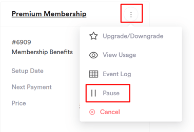 How to pause a membership 3-1