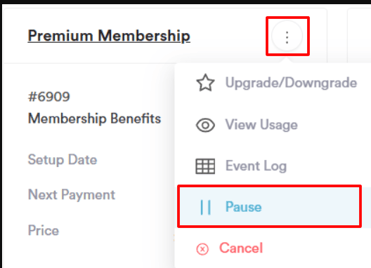 How to pause a membership 3