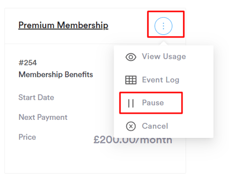 how to pause a membership new 2