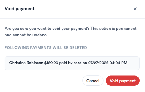 How to void a payment from client card 4