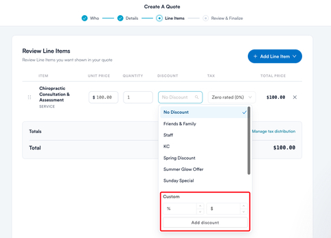 custom - discount - options