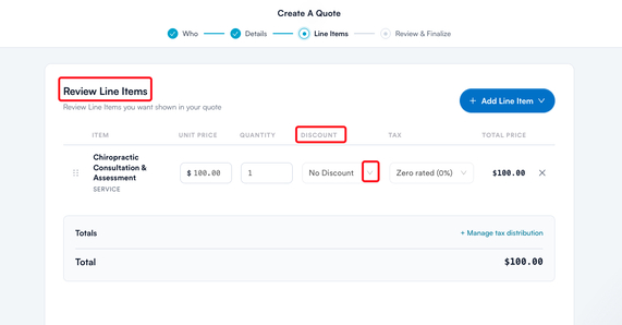 discount - quote- dropdown