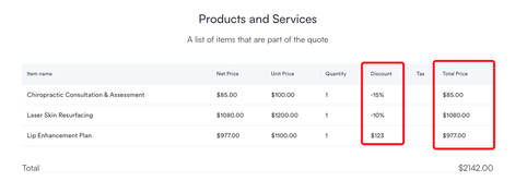 discounts -showing - final - quote