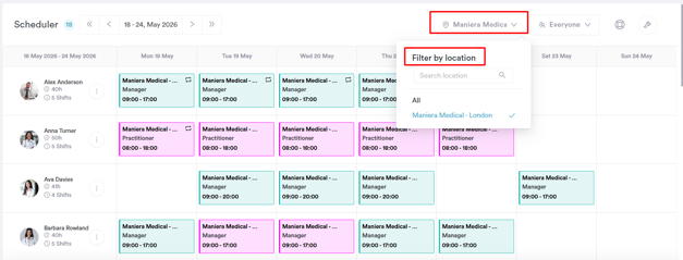 How to Create a Shift for a Specific Location 2