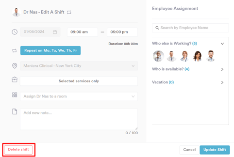 How to Delete a Shift from the Scheduler_1