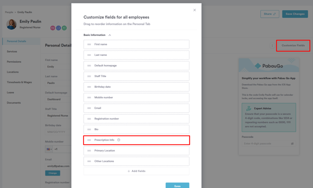 How to Set Up Prescription Information for Staff Members 5