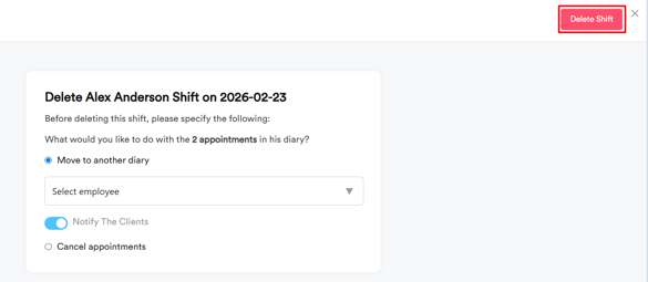 How to Transfer Appointments Before Deleting a Shift 5