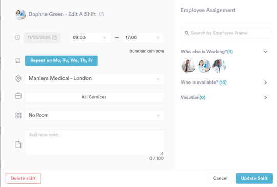 How to edit a shift in the scheduler 2