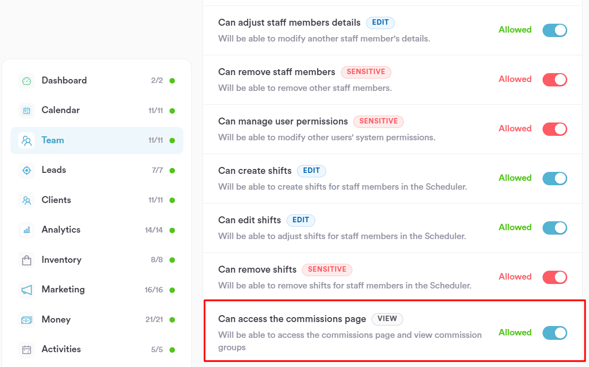 How to manage commission permissions 4