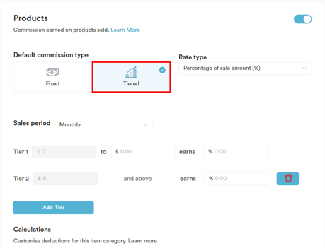How to set up tiered comissions 2