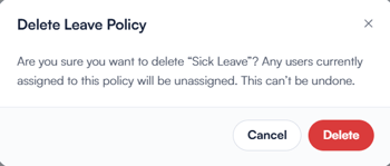 how to delete leave policy 222