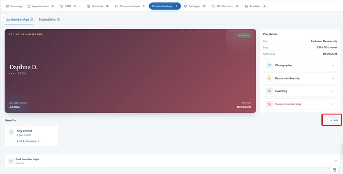 add benefit button