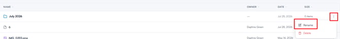 Rename option in a folder’s three-dot menu