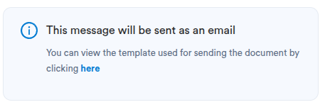 Email delivery notice with a link to preview the email template