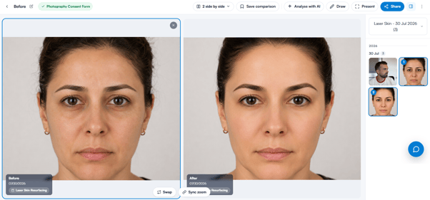 Two photos displayed side by side in the photo viewer