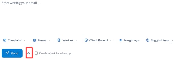The paperclip icon next to the Send button