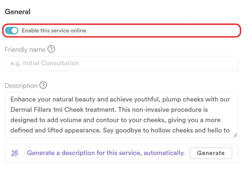 Enable this service online