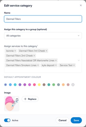 Edit service category