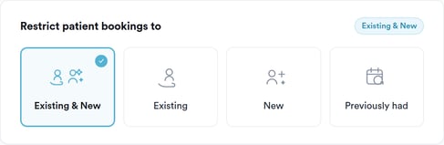Restrict patient bookings to