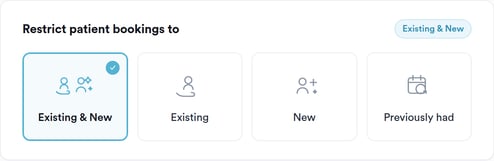 Restrict patient bookings to