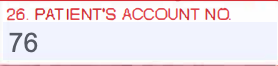 Box 26 of the CMS-1500 claim form for the patient's account number