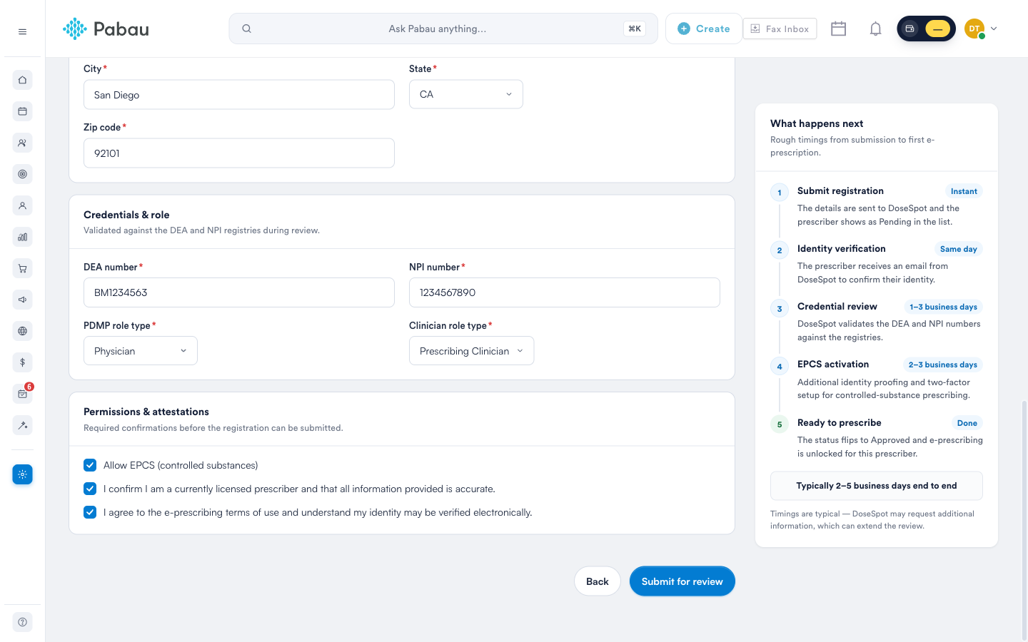 Credentials, attestations, and the Submit for review button
