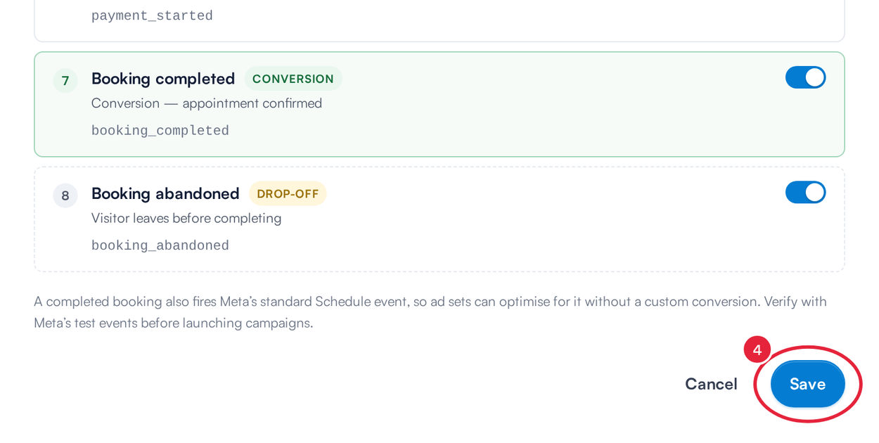Click Save to connect Meta Pixel