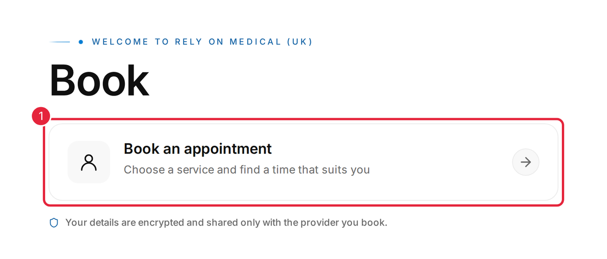 Click Book an appointment