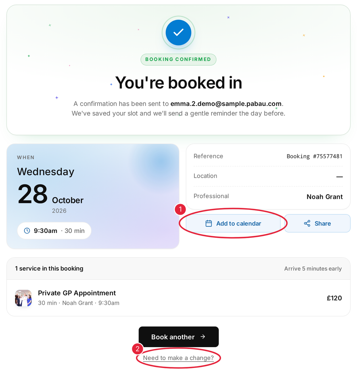 Your booking confirmation