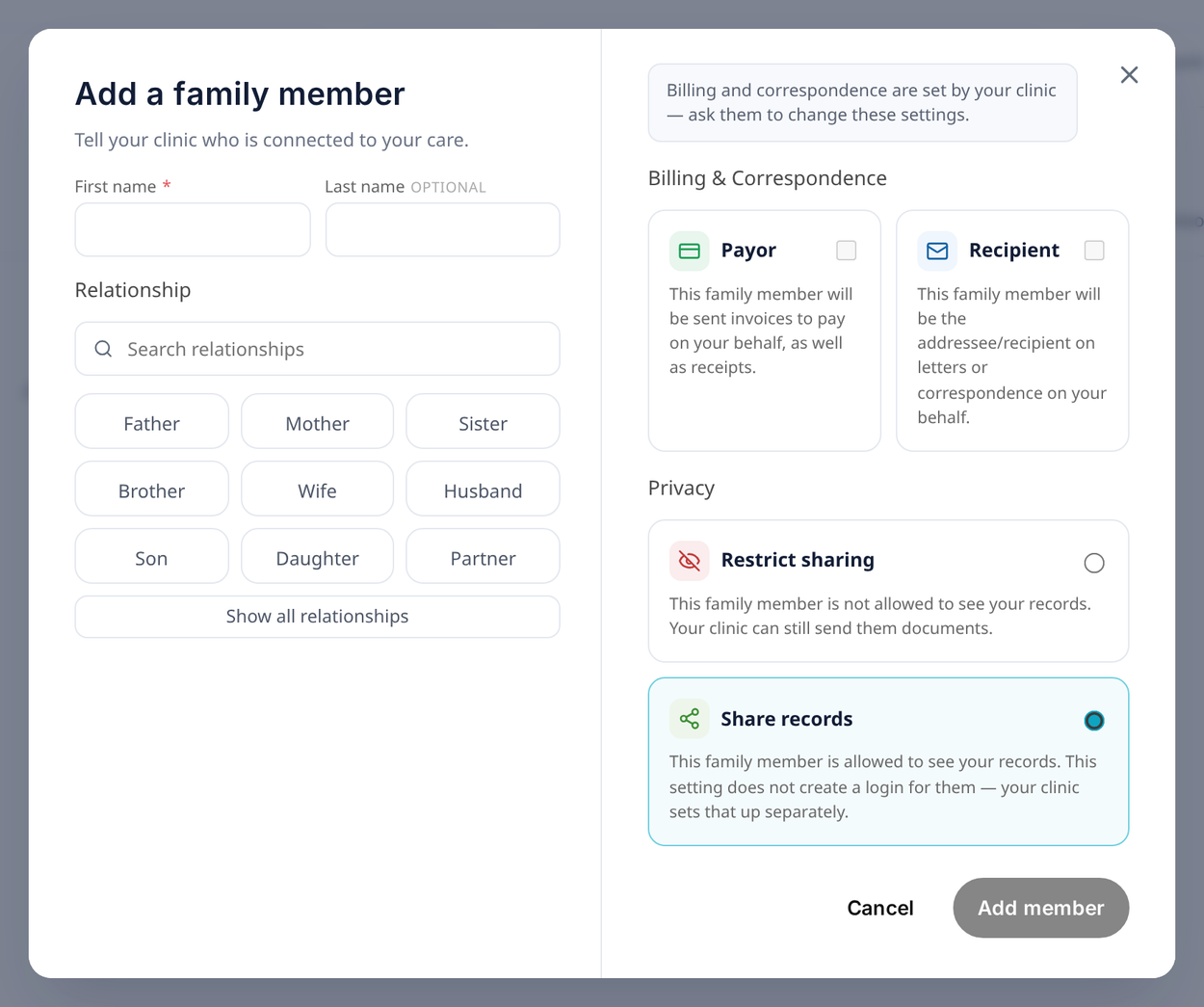 Add a family member