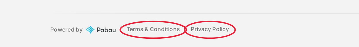 Terms & Conditions and Privacy Policy links in the booking page footer