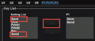 Move Save, then Send, across with >>