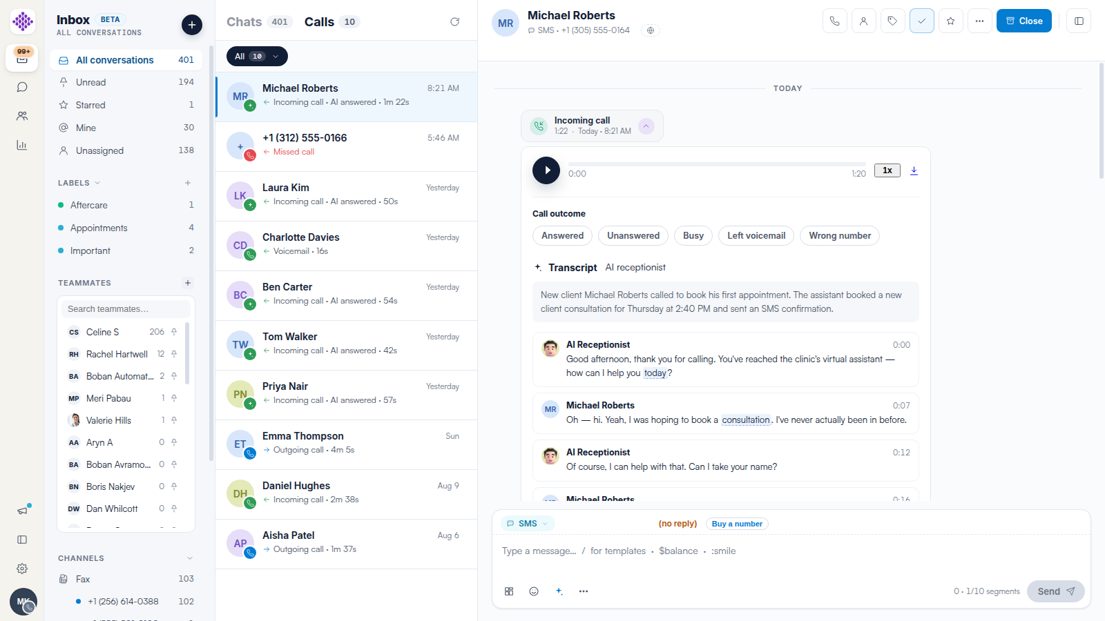 The Pin a teammate popover in the Engage sidebar.