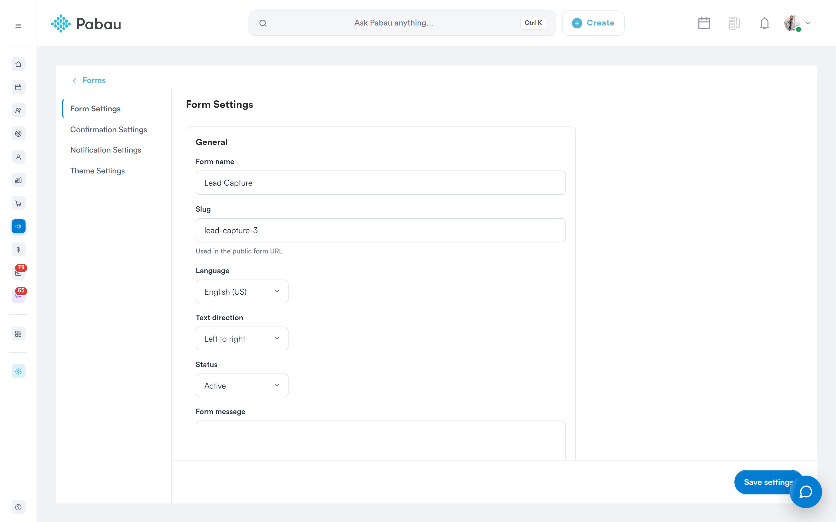 Schedule form availability with the Available from and Available until date and time pickers